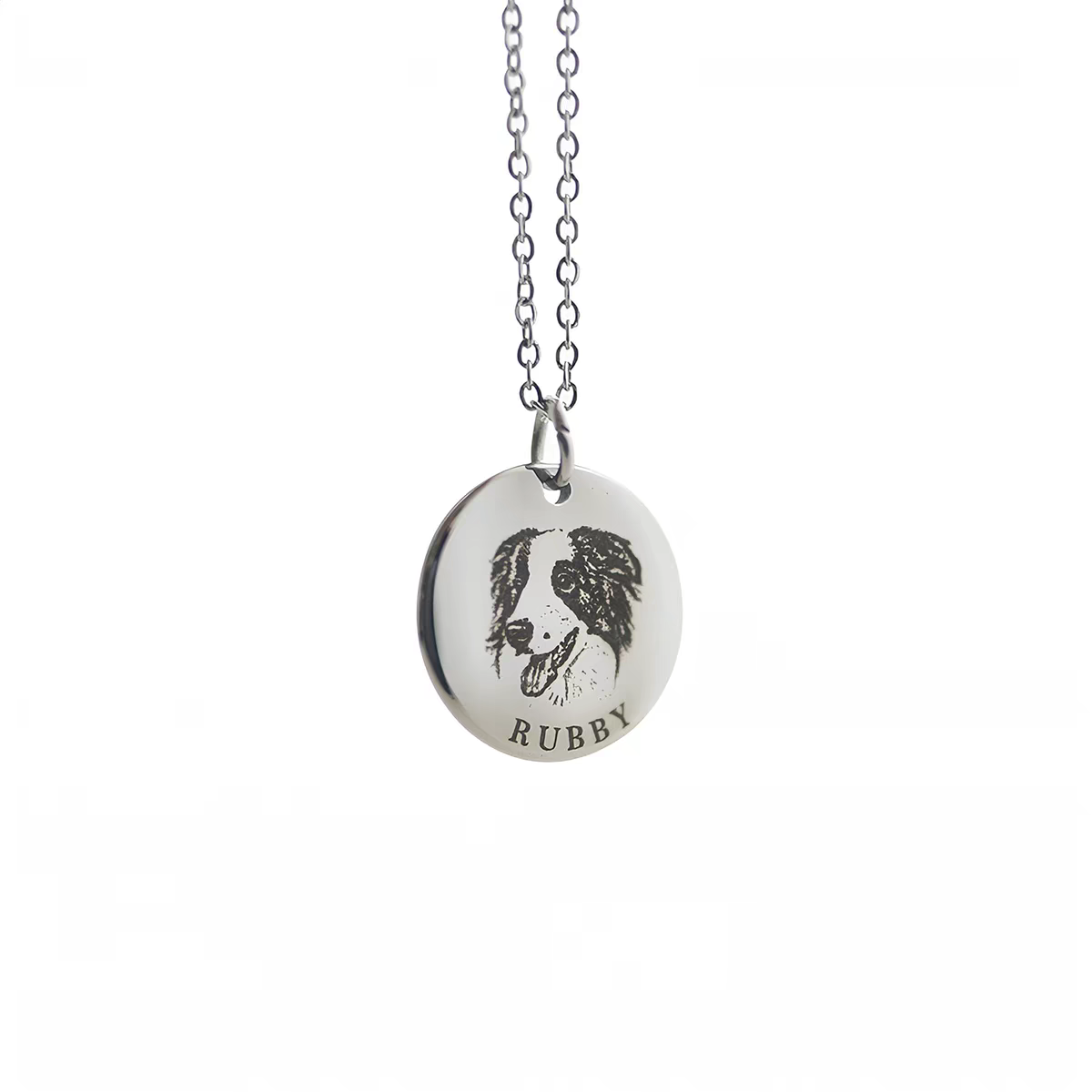 Custom Pet Portrait Engraved Necklace