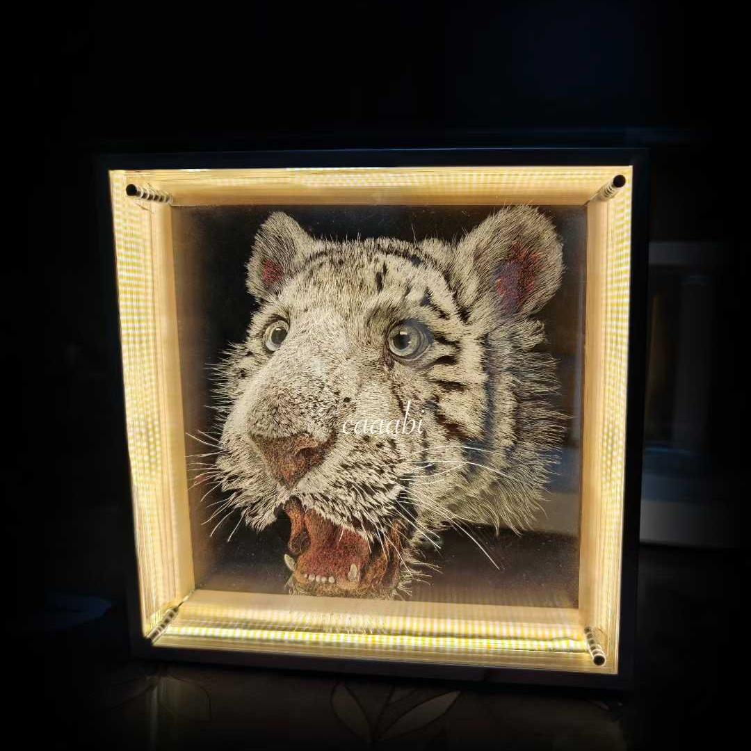 Custom 3D Pet Carving Acrylic Portrait