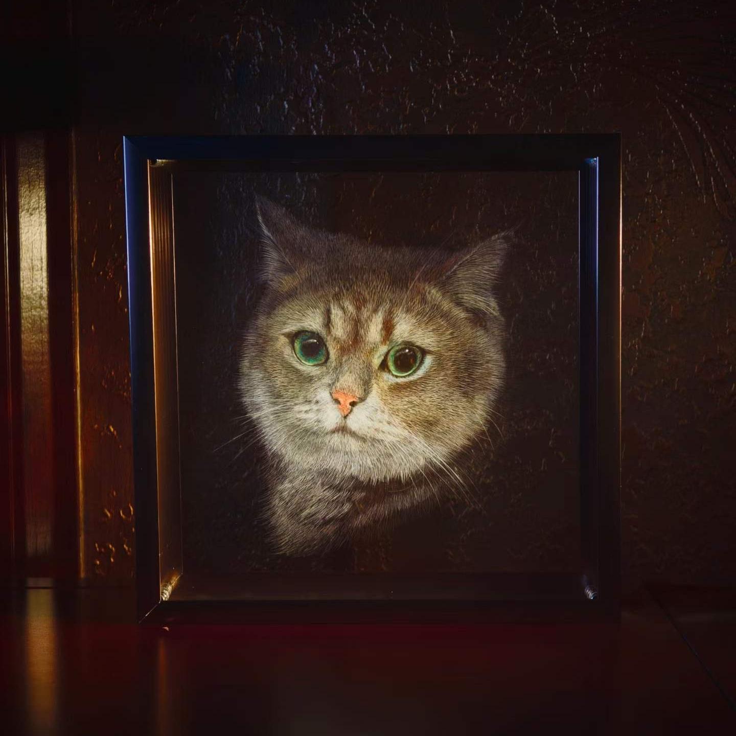 Custom 3D Pet Carving Acrylic Portrait