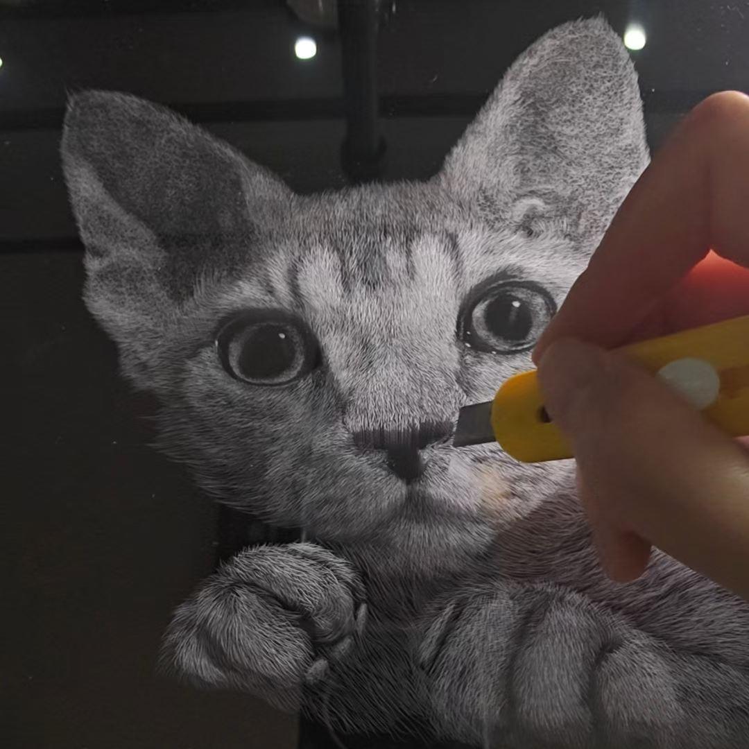 Custom 3D Pet Carving Acrylic Portrait