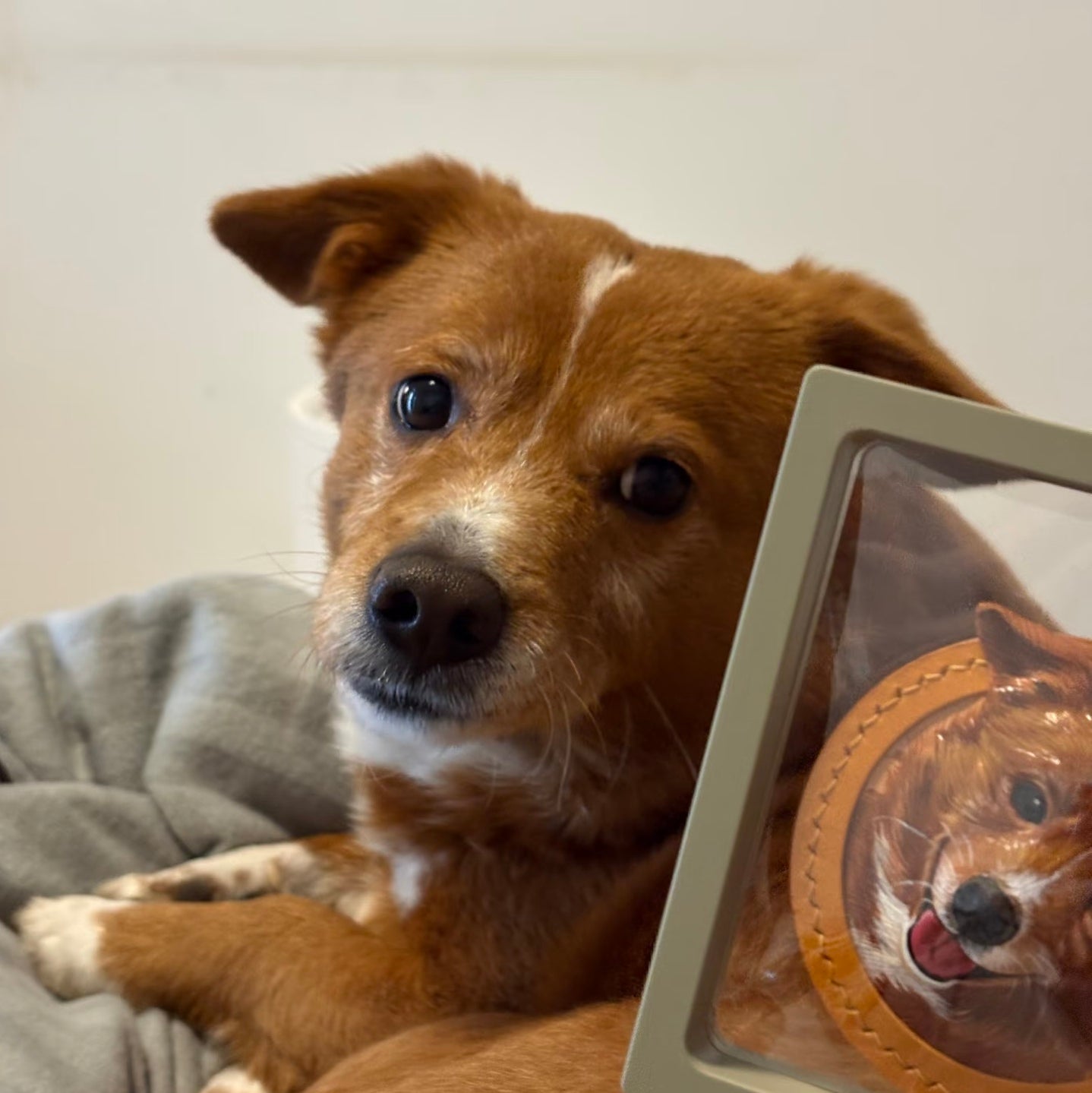 Custom Leather Pet Portrait Keychain