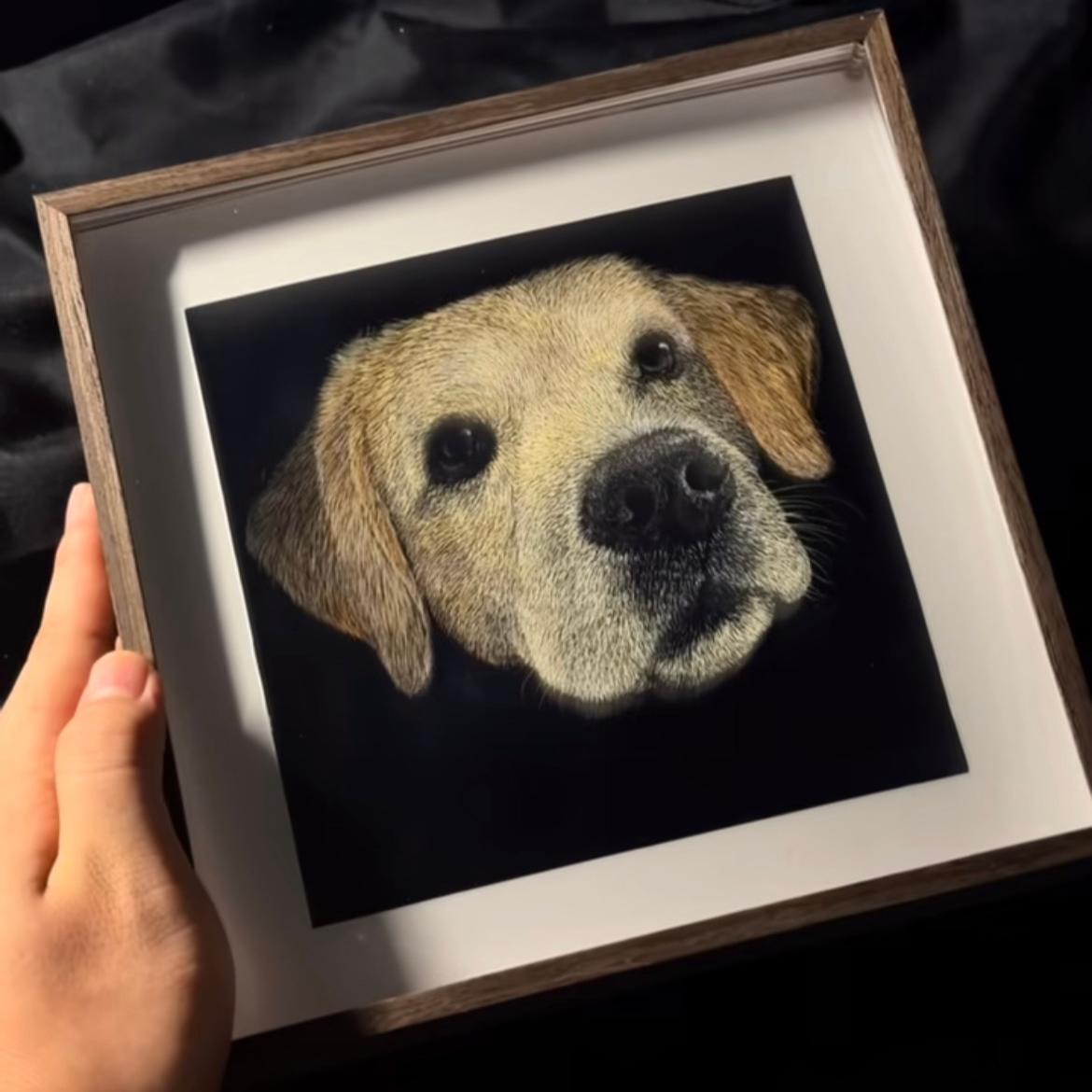 Custom 3D Pet Carving Acrylic Portrait