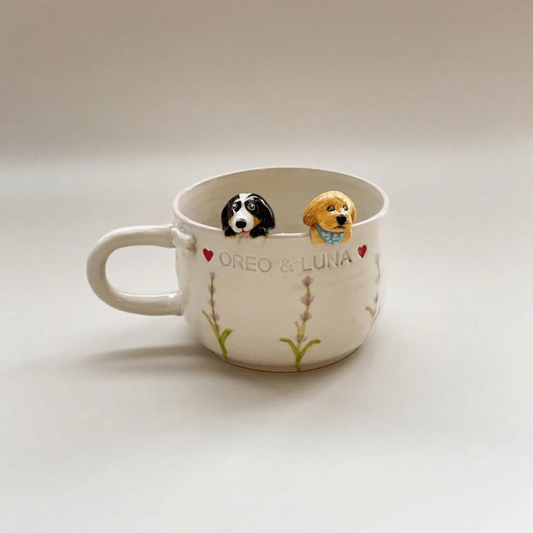 Custom Pet Mug -3D Dog or Cat Figurine Cup, Personalized Handmade Ceramic Mug,Memorial Gift for Pet Lovers,Personalized Pet Mug Coffee Cup