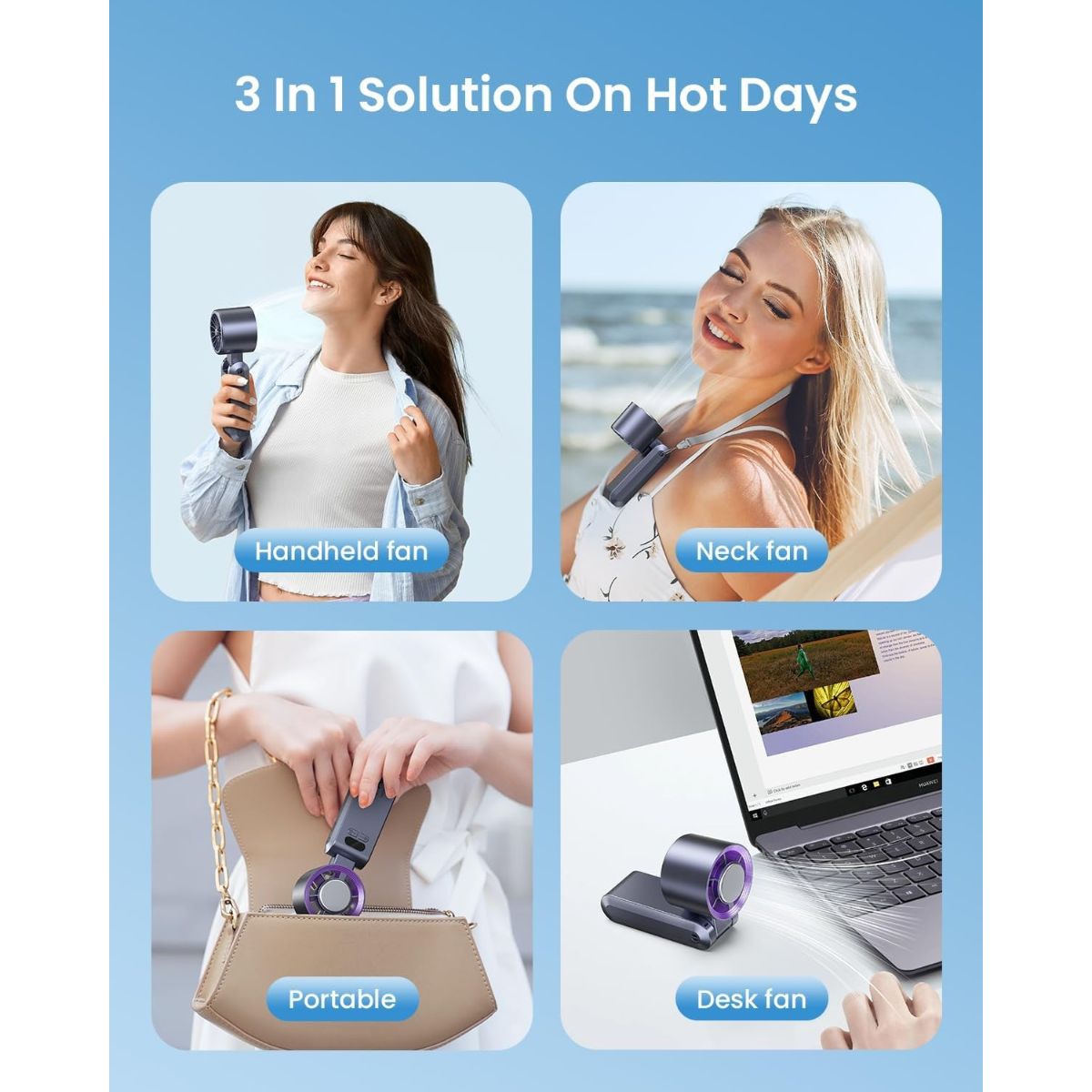 Handheld Portable Turbo Fan with Ice Cooler