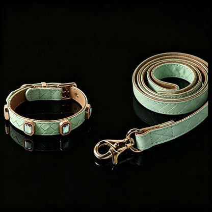 Pet Dog Woven Texture Rhinestone Collar