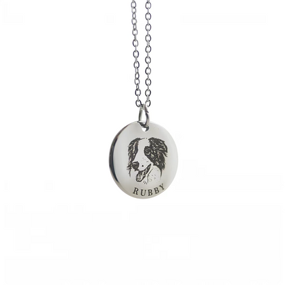 Custom Pet Portrait Engraved Necklace