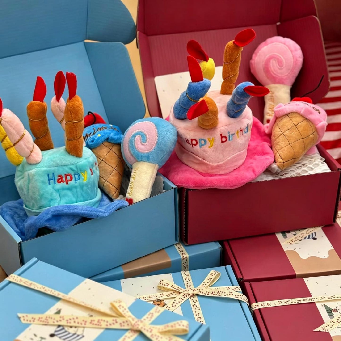 Dog Squeaky Toy Birthday Gift Box