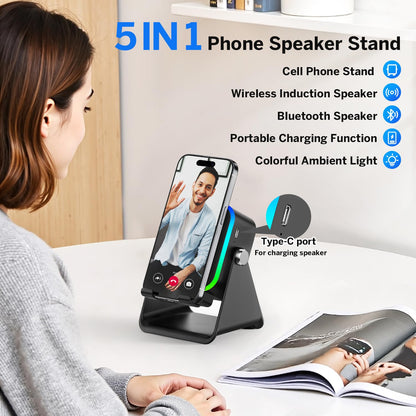 5-in-1 Wireless Bluetooth Speaker with Phone Stand
